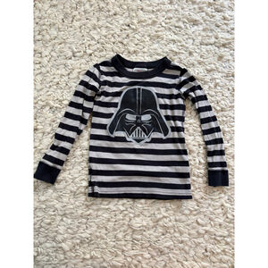 Boys Hanna Andersson Star Wars Darth Vader Black White Stripe Long Sleeve Tee 4